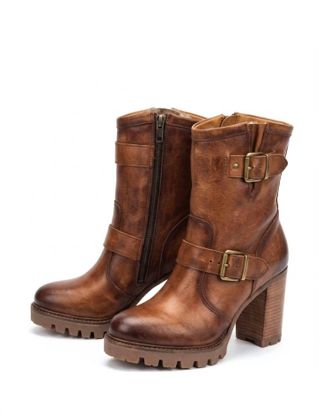 Pikolinos Womens Cervera Heeled Ankle Boots In Brandy