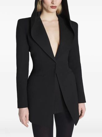 MUGLER hooded padded-shoulder jacket - Black
