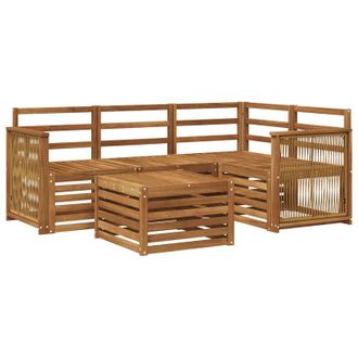 vidaXL Conjunto De Sof&aacute;s De Exterior 5 Pcs Natural 59 X 59 X 37 Cm Vidaxl