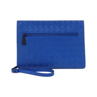 Bottega Veneta Pre-owned Calf Second Bag - Dames - Pre-owned - Blauw - Maat: ONE Size Leer
