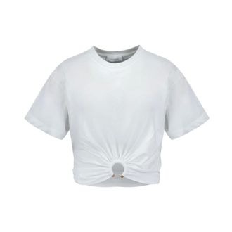 Paco Rabanne T-Shirts, female, White, Size: M Cropped T-shirt