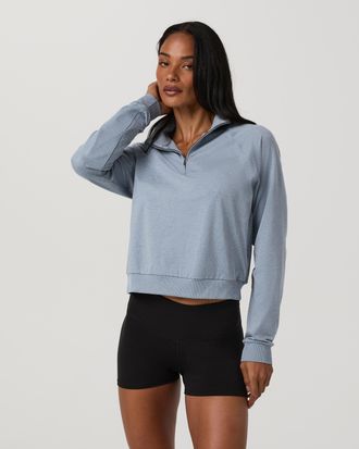 Vuori Clothing Halo Half Zip Jacket | Coastal Fog Heather | Medium