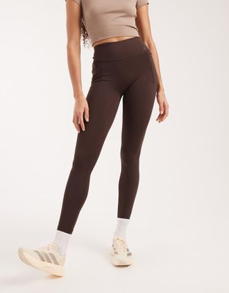 adidas adidas Performance - Optime - Leggings lunghezza integrale da allenamento color caff&egrave; aurora-Marrone