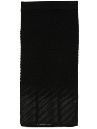 DKNY Geribbelde naadloze midi-rok - Zwart