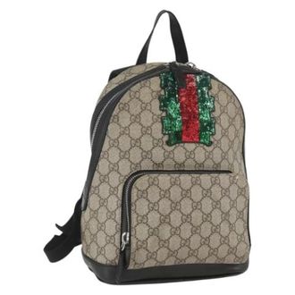 Gucci Vintage Backpacks, unisex, Beige, ONE SIZE, Pre-owned Plastic Backpack