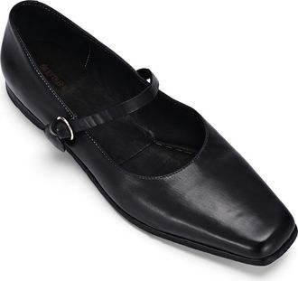 OLD TREND Classic Genuine Leather Polished Vintage Mary Jane Flat in Black at Nordstrom, Size 5.5