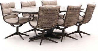 Apple Bee Camp Bay/Zanzibar Deens Ovaal 220cm dining tuinset 7-delig draaibaar