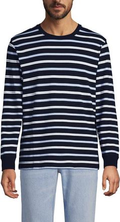 Lands End Super-T Long Sleeve T-Shirt in Radiant Navy/blue Stripe at Nordstrom, Size Large
