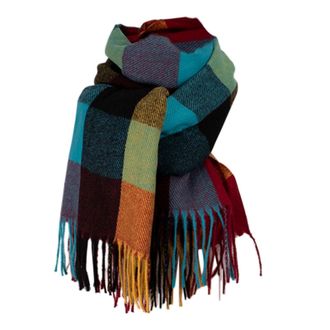 Generic Women Scarfs Winter Warm Soft Tartan Scarves Long Check Tassel Shawl And Wraps Large Thick Stole Blanket Scarf Gifts for Ladies
