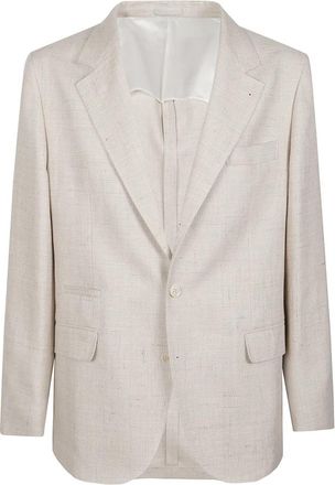 Brunello Cucinelli Gedeconstrueerd Jasje - Heren - Blazers - Beige - M - Wol - Jassen