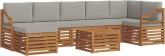 vidaXL Conjunto De Sof&aacute;s De Exterior 8 Uds. Gris Natural Y Claro Vidaxl