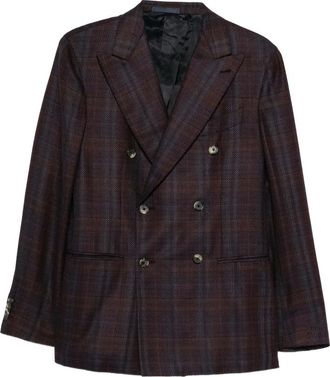 Caruso Double-breasted Checked Jacket