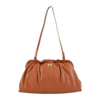 Pinko Maxi Chainy 6Y8 - Dames - Schoudertassen - Bruin - ONE Size - Leer - Tassen