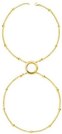 Lucy Quartermaine Art Deco Halo Hand Chain in Gold at Nordstrom, Size 8