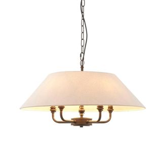 Netlighting Lille Multi Arm Pendant Matt Black & Faux Linen 5x B22