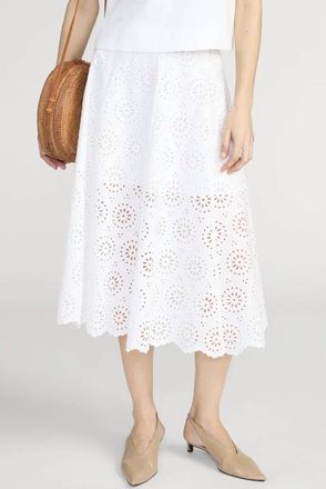 Frame Denim The Solstice Eyelet Skirt In White