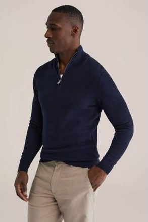 WE Fashion trui fijn gebreid donkerblauw