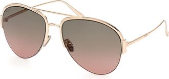 Tod's TO0312H 28P Womens Sunglasses Gold Size 60