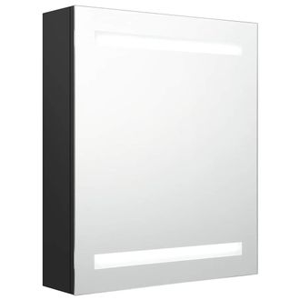 vidaXL Armario De Ba&ntilde;o Con Espejo Negro 50x14x60 Cm Vidaxl