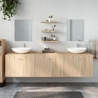 vidaXL Set Mobili da Bagno 6 pz Rovere in Legno Multistrato vidaXL