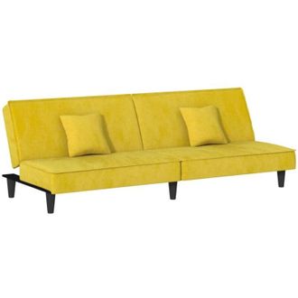 vidaXL Divano Letto Giallo in Velluto - Vidaxl