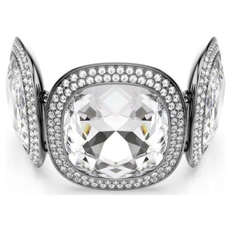 Swarovski Una Angelic Cushion Cut, White, Ruthenium Plated Bracelet
