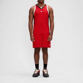 New Balance Hombre Basketball Performance Jersey en Rojo/Negro, Malla, Talla XL