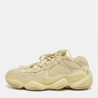 adidas Yellow Mesh and Suede 500 Super Moon Yellow Sneakers Size 42