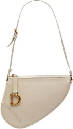 Dior Pre-owned Saddle Rodeo Pouch - Dames - Vintage Schoudertas - Wit - ONE Size - Leer - Vintage