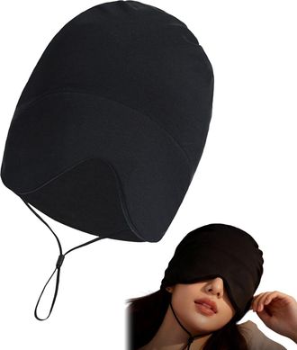 Generic Sleep Hat - Night Sleeping Cap With Eye Cover, Cotton Ear Flap Hat, Windproof Elastic Non Slip Design For Cosy Relaxation During Sleep Meditation Trav