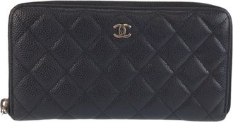 Chanel Black Leather Coin Purse/Coin Case (Pre-Owned)