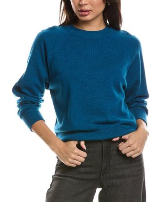 Fort&eacute; Cashmere Rib Trim Cashmere Sweatshirt
