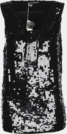 Marina Rinaldi Black Jersey Sequin Tank Top