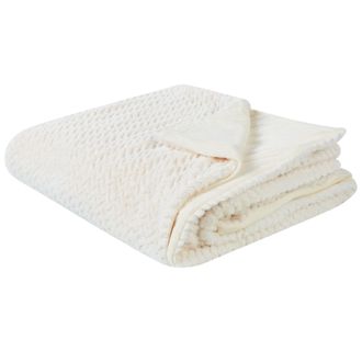 Beliani Beliani - Colcha Para Cama Con Estampado Y Relieve De Poli&eacute;ster 150 X 200 Cm En Color Blanco Surmi