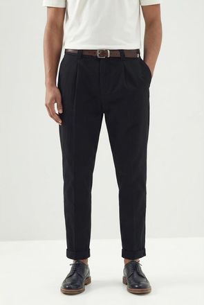 Brunello Cucinelli Black Tapered Cotton Trousers, Brand Size 58 (US Size 42)