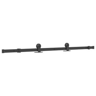 Berkfield Home Sliding Door with Hardware Set 90x205 cm ESG Glass&Aluminium in Black