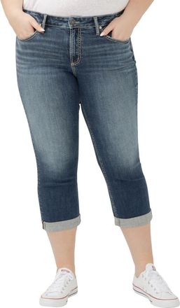 Silver Jeans Co Suki Americana Curvy Mid Rise Capri Jeans in Ballot at Nordstrom, Size 16W
