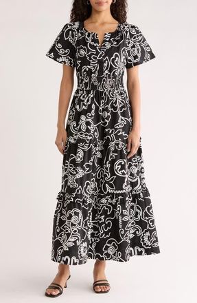 Sugarlips Haylie A-Line Dress in Black-White-Multi at Nordstrom, Size X-Small