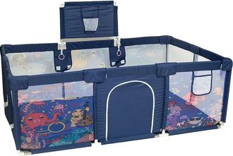 OEM Parque Infantil, Tama&ntilde;o Ajustable, Dise&ntilde;o Seguro, Azul Oc&eacute;ano, Sin Puerta
