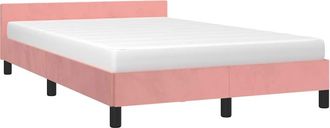 vidaXL Cama Con Cabecero Sin Colch&oacute;n Terciopelo Rosa 120x200 Cm Vidaxl