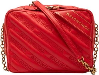 Balenciaga Pre-owned Cross Body Bags, female, Red, Size: ONE SIZE Pre-owned Embroidered Leather Crossbody Bag