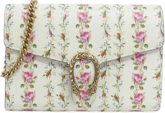 Gucci Ivory Multi-Color Leather Chain/Shoulder Wallet (Pre-Owned)
