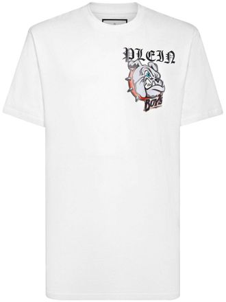 Philipp Plein Bulldogs-print cotton T-shirt - men - Cotton - S - White