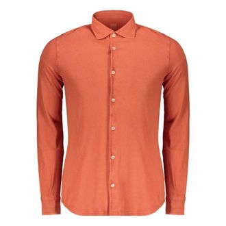 Fedeli Lange Mouwen Shirt - Heren - Casual Overhemden - Oranje - 6XL - Katoen - Overhemden