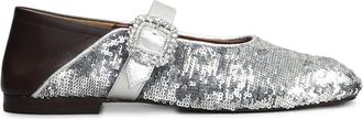 Wales Bonner Ballerine con paillettes - Argento