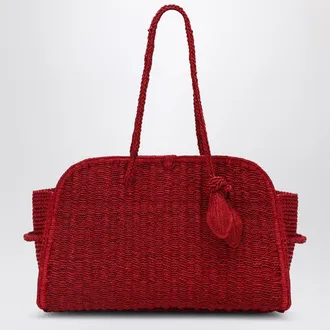 Jacquemus Red Turismo raffia bag