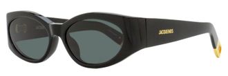 Jacquemus Womens Ovalo Sunglasses JAC4S 001 Black/Gold 55mm