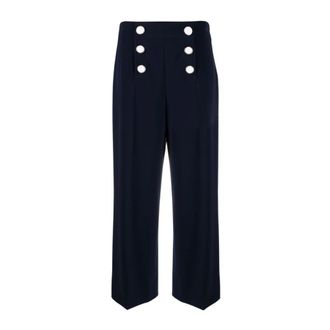 Moschino Dames, Broeken, Blauw, Maat: 2XS Poliester