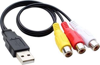 OEM Cable Usb A Rca, Cable Rca, Conector Usb 2.0 A 3 Puertos Rca, Interfaz Av, 150 Cm