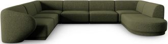 CXL by Christian Lacroix Grosses 8-Sitzer Designer Panorama Sofa Lionel - Chenille Grün Melange